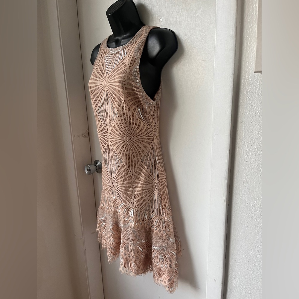 Jonathan Simkhai Metallic Mini Dress Nude size 2 - Picture 4 of 16